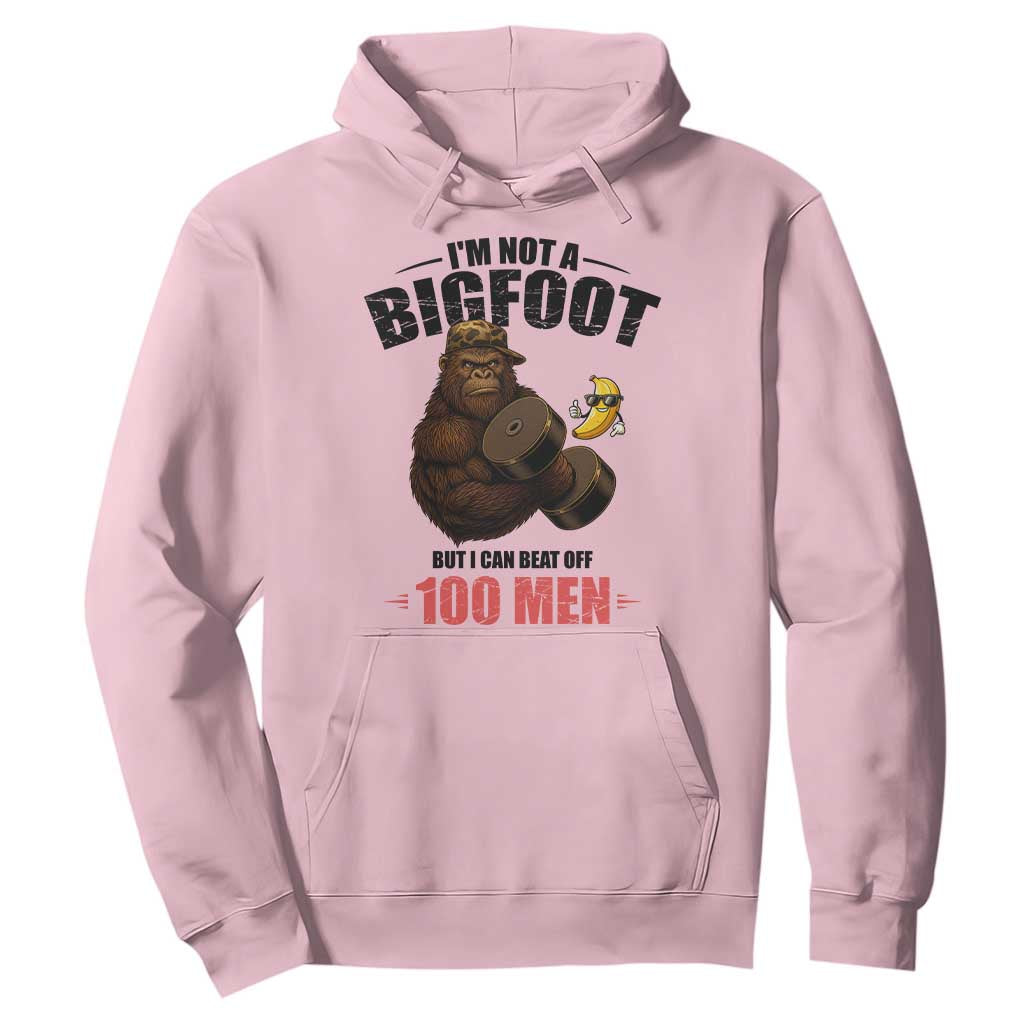 Funny Bigfoot Gym Hoodie I Am Not A Bigfoot But I Can Beat Off 100 Men TS14 Light Pink Print Your Wear