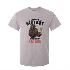 Funny Bigfoot Gym T Shirt For Kid I Am Not A Bigfoot But I Can Beat Off 100 Men TS14 Ice Gray Print Your Wear