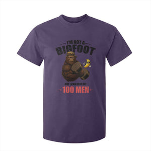 Funny Bigfoot Gym T Shirt For Kid I Am Not A Bigfoot But I Can Beat Off 100 Men TS14 Purple Print Your Wear
