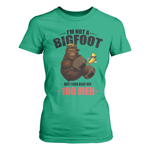 Funny Bigfoot Gym T Shirt For Women I Am Not A Bigfoot But I Can Beat Off 100 Men TS14 Irish Green Print Your Wear