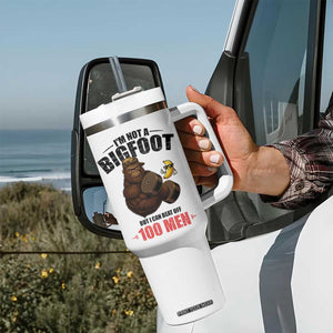 Funny Bigfoot Gym Tumbler With Handle I Am Not A Bigfoot But I Can Beat Off 100 Men TS14 Print Your Wear