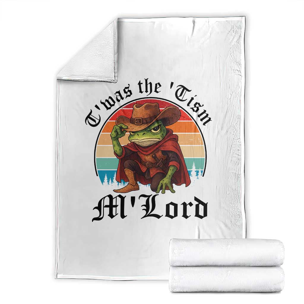 Funny Frog Knight Throw Blanket T'was The 'Tism M'Lord Medieval Knight TS14 White Print Your Wear