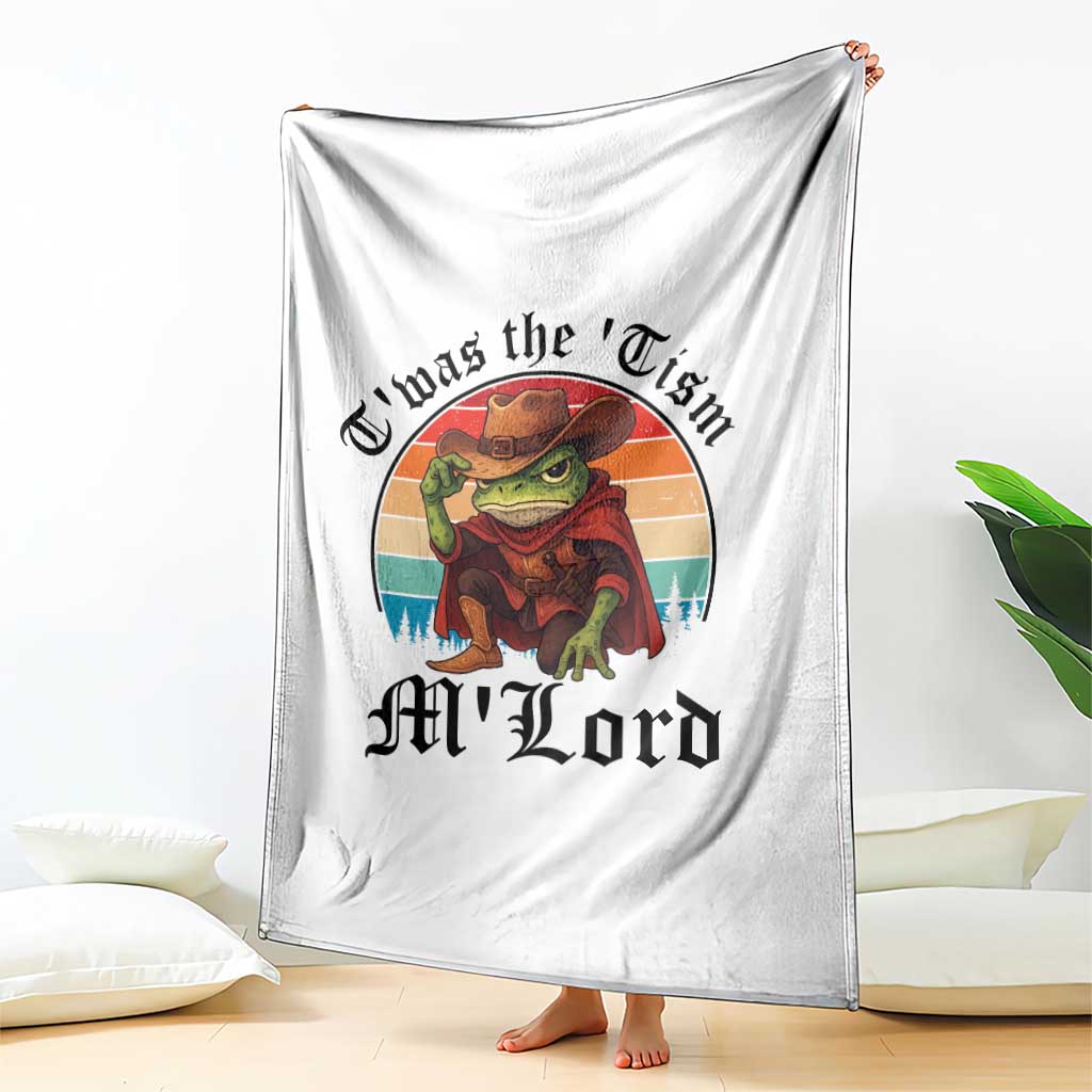 Funny Frog Knight Throw Blanket T'was The 'Tism M'Lord Medieval Knight TS14 Print Your Wear