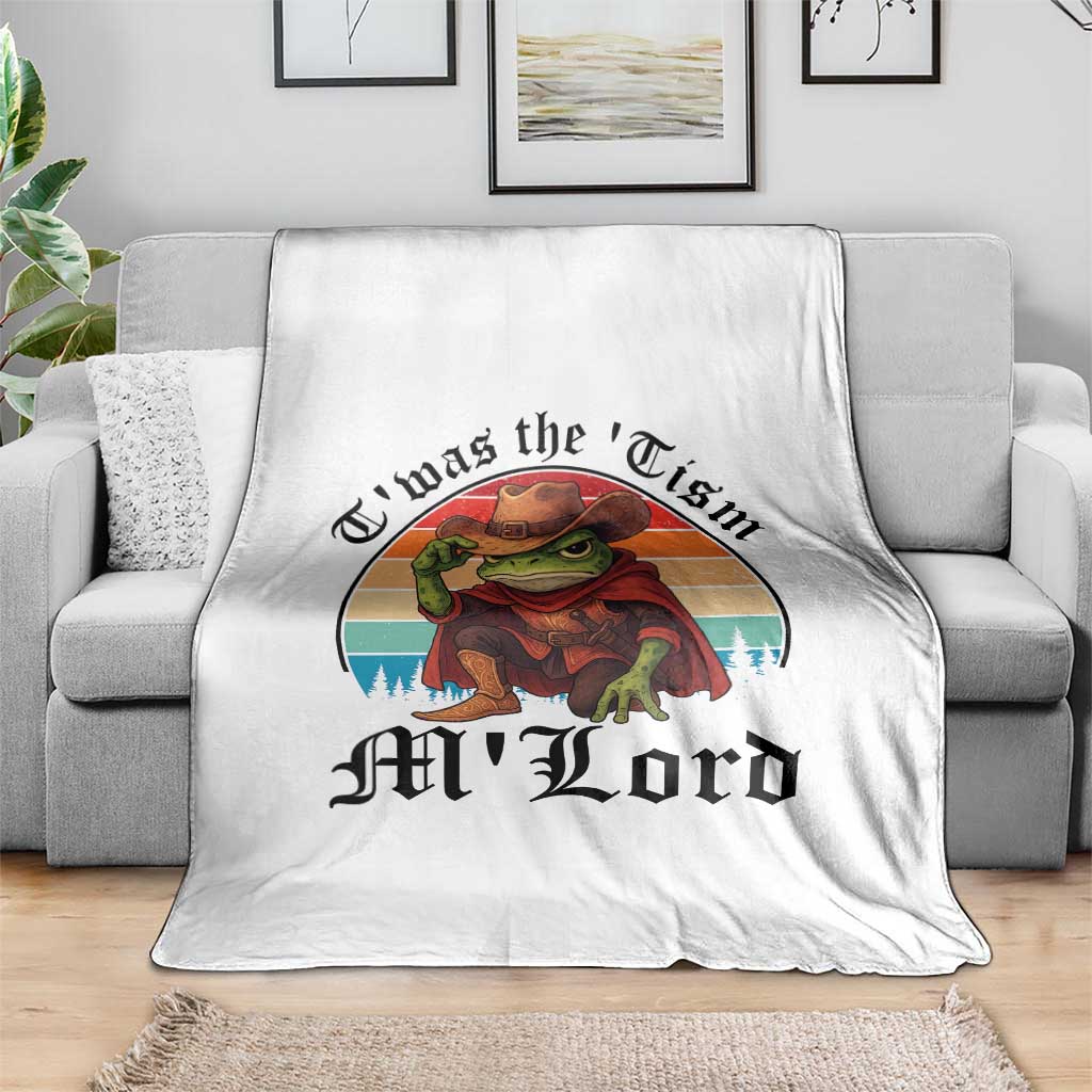 Funny Frog Knight Throw Blanket T'was The 'Tism M'Lord Medieval Knight TS14 Print Your Wear