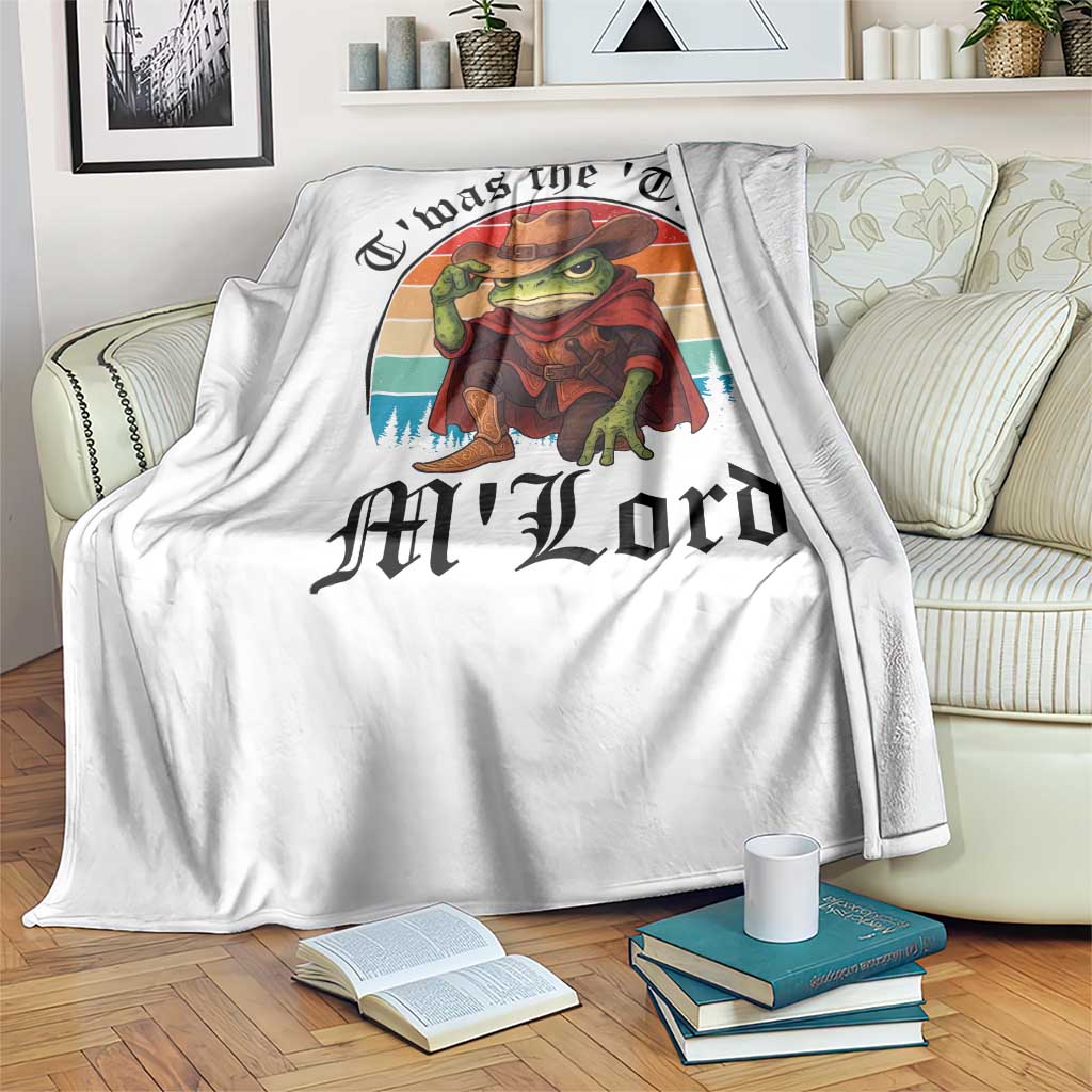 Funny Frog Knight Throw Blanket T'was The 'Tism M'Lord Medieval Knight TS14 Print Your Wear