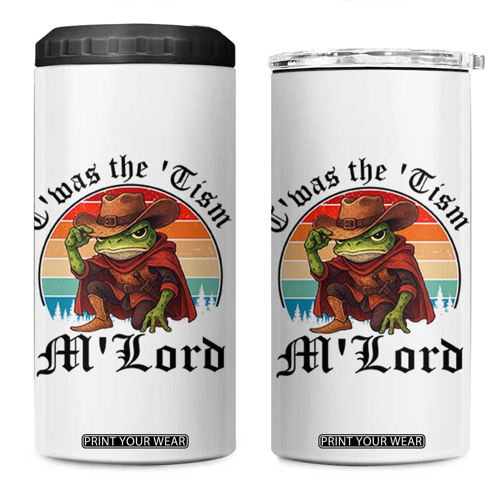 Funny Frog Knight 4 in 1 Can Cooler Tumbler T'was The 'Tism M'Lord Medieval Knight TS14 One Size: 16 oz White Print Your Wear