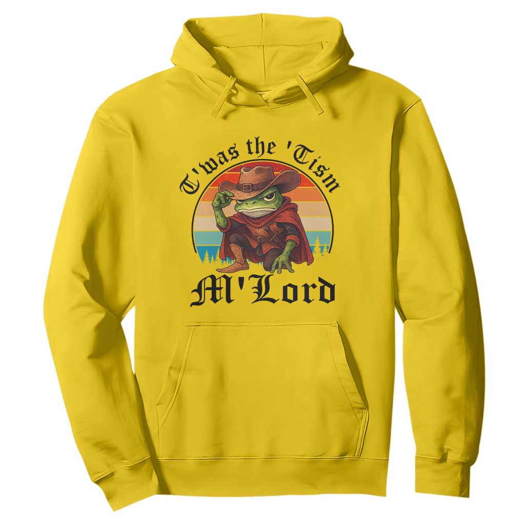 Funny Frog Knight Hoodie T'was The 'Tism M'Lord Medieval Knight TS14 Daisy Print Your Wear