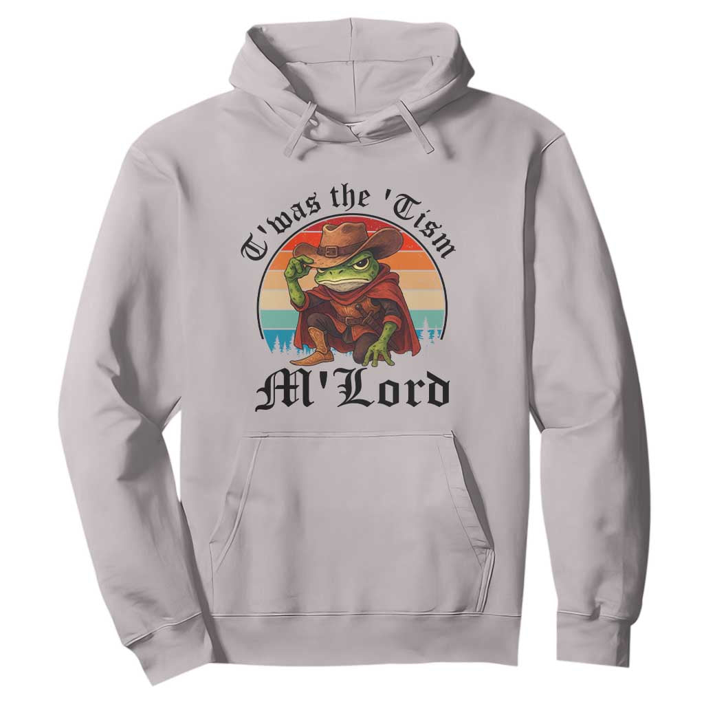 Funny Frog Knight Hoodie T'was The 'Tism M'Lord Medieval Knight TS14 Ice Gray Print Your Wear
