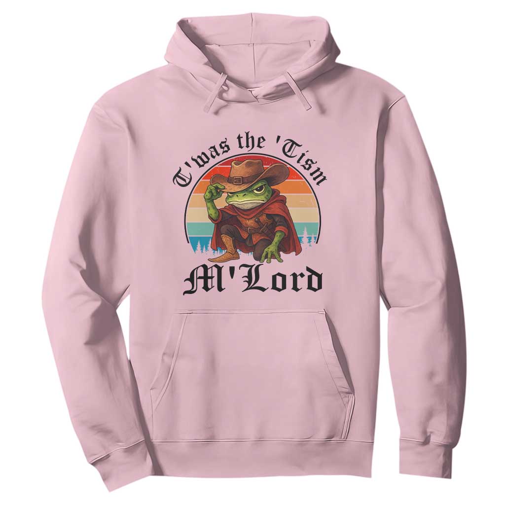 Funny Frog Knight Hoodie T'was The 'Tism M'Lord Medieval Knight TS14 Light Pink Print Your Wear