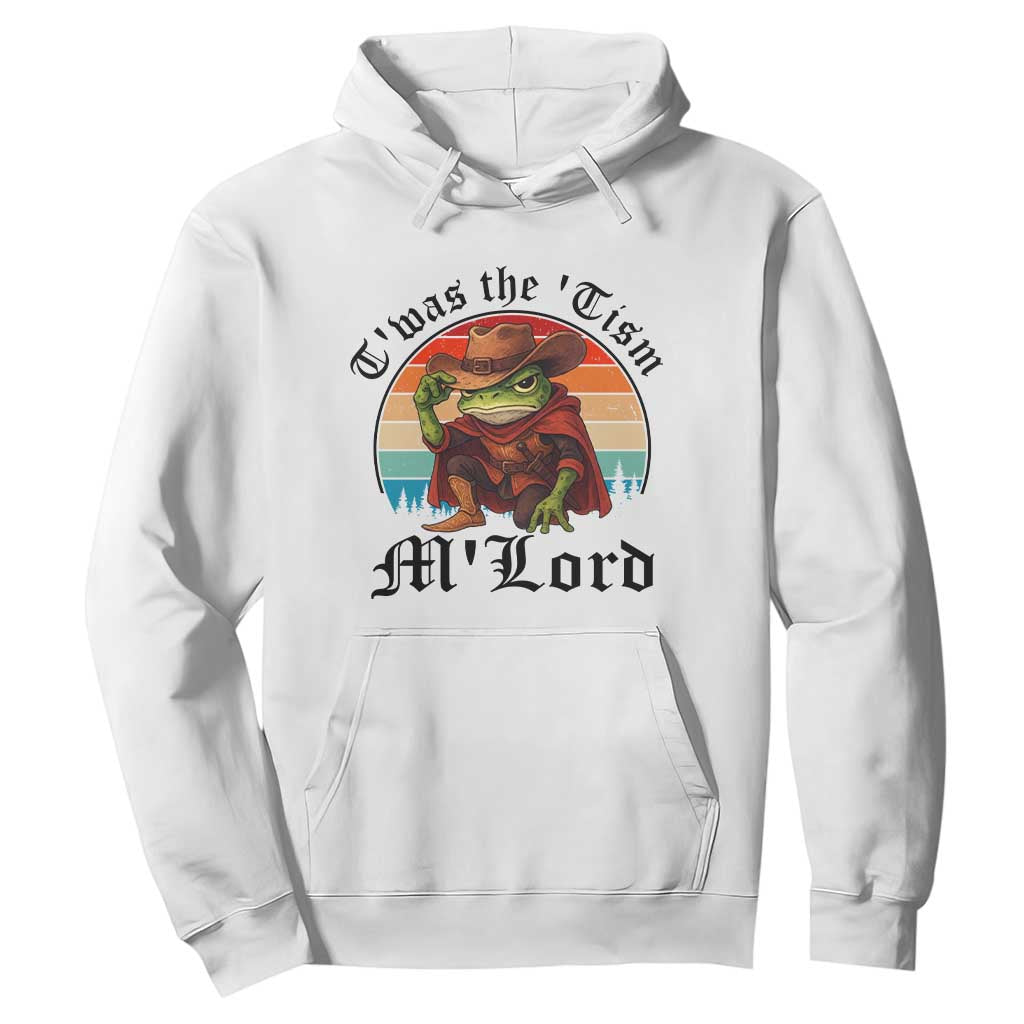 Funny Frog Knight Hoodie T'was The 'Tism M'Lord Medieval Knight TS14 White Print Your Wear
