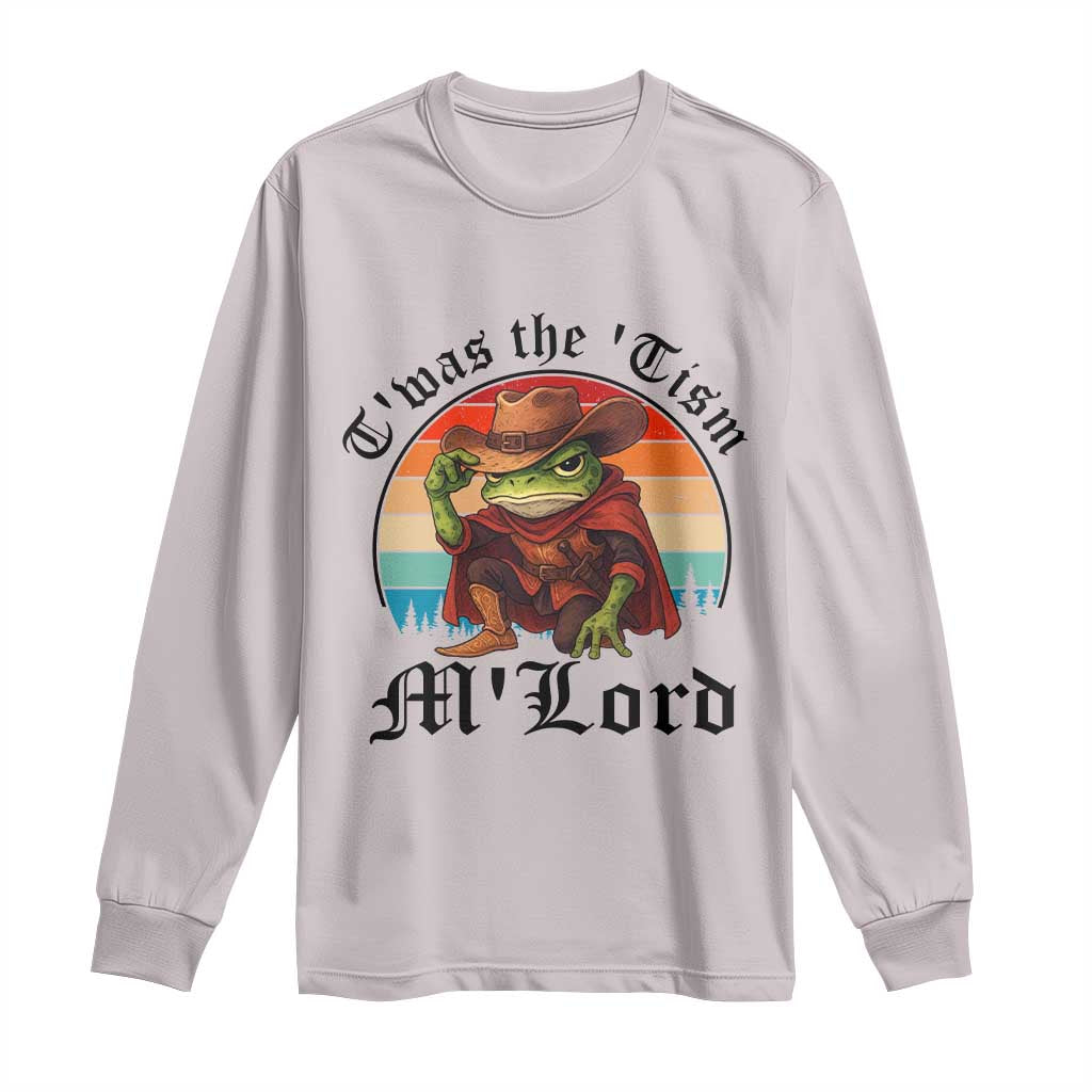 Funny Frog Knight Long Sleeve Shirt T'was The 'Tism M'Lord Medieval Knight TS14 Ice Gray Print Your Wear