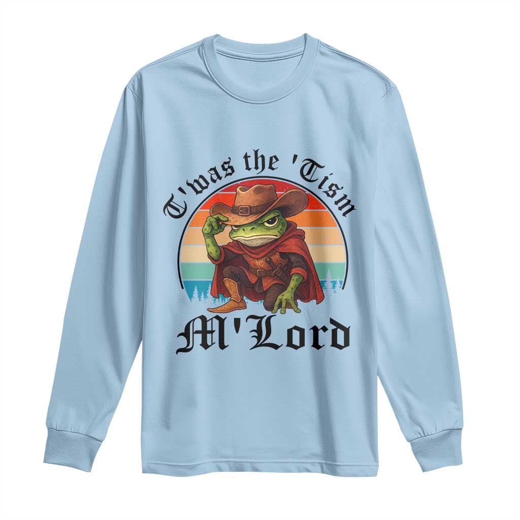 Funny Frog Knight Long Sleeve Shirt T'was The 'Tism M'Lord Medieval Knight TS14 Light Blue Print Your Wear
