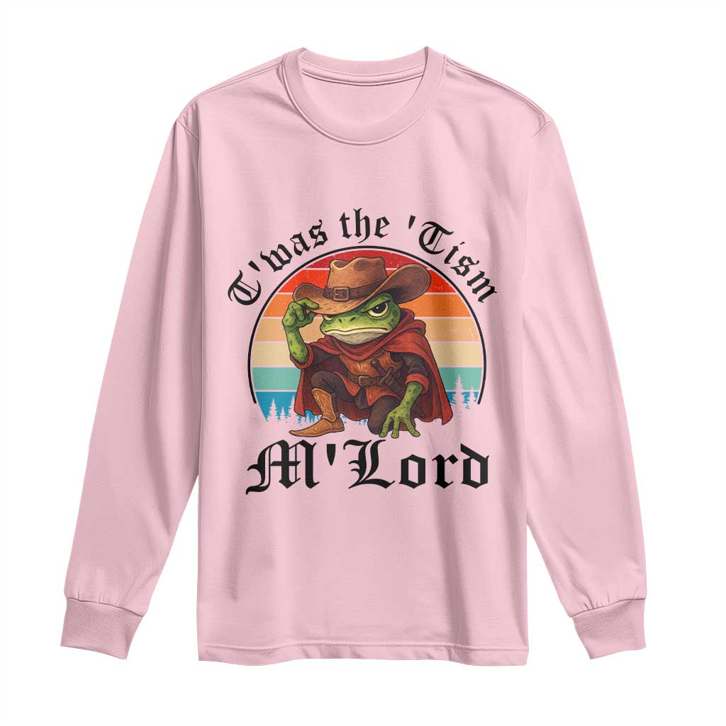 Funny Frog Knight Long Sleeve Shirt T'was The 'Tism M'Lord Medieval Knight TS14 Light Pink Print Your Wear