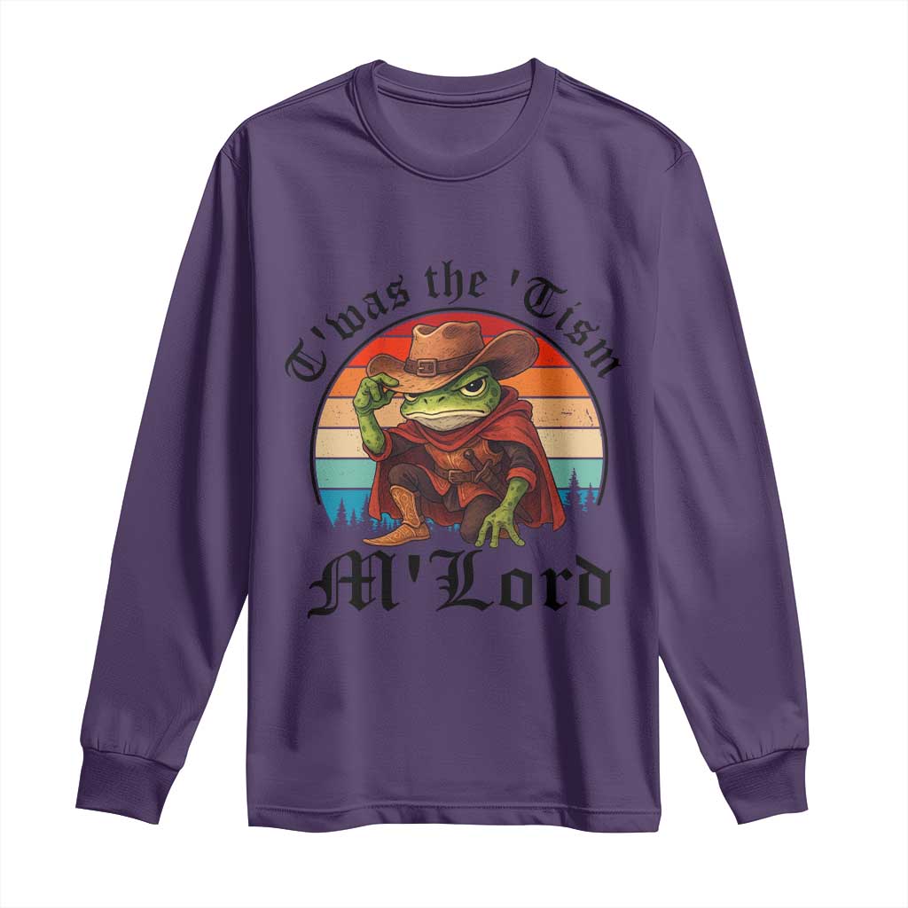 Funny Frog Knight Long Sleeve Shirt T'was The 'Tism M'Lord Medieval Knight TS14 Purple Print Your Wear