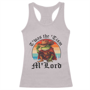 Funny Frog Knight Racerback Tank Top T'was The 'Tism M'Lord Medieval Knight TS14 Ice Gray Print Your Wear