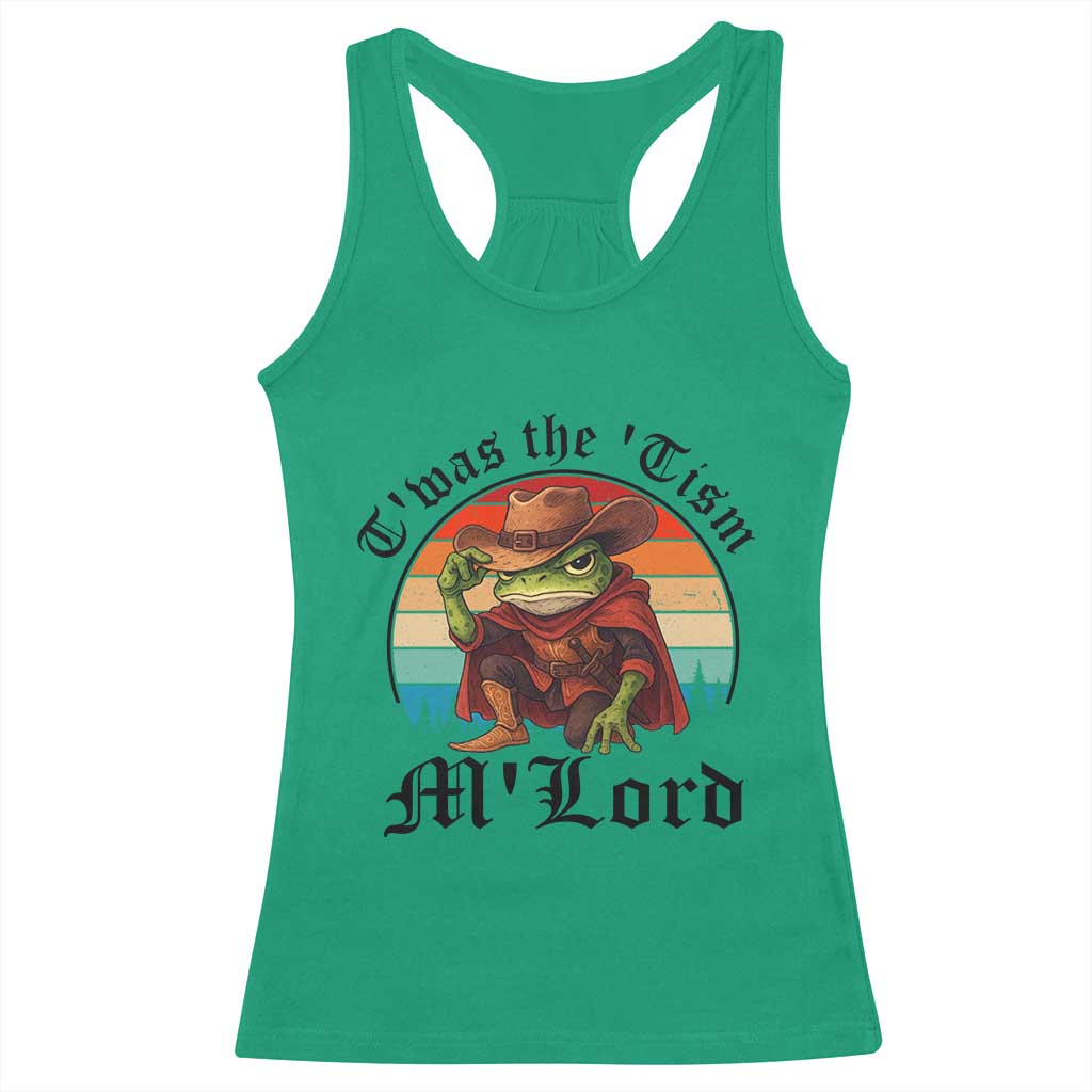 Funny Frog Knight Racerback Tank Top T'was The 'Tism M'Lord Medieval Knight TS14 Irish Green Print Your Wear