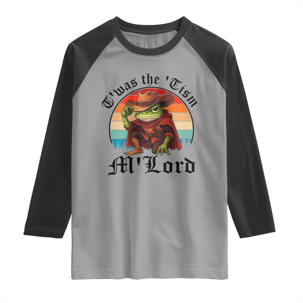 Funny Frog Knight Raglan Shirt T'was The 'Tism M'Lord Medieval Knight TS14 Sport Gray Black Print Your Wear