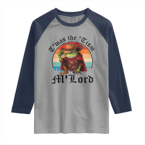 Funny Frog Knight Raglan Shirt T'was The 'Tism M'Lord Medieval Knight TS14 Sport Gray Navy Print Your Wear