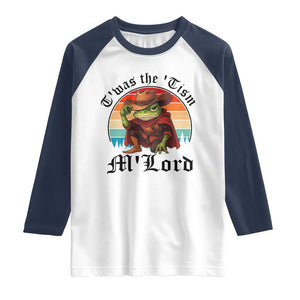 Funny Frog Knight Raglan Shirt T'was The 'Tism M'Lord Medieval Knight TS14 White Navy Print Your Wear