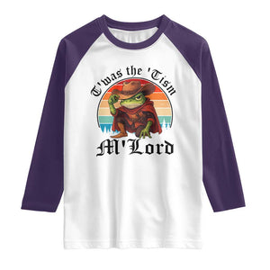 Funny Frog Knight Raglan Shirt T'was The 'Tism M'Lord Medieval Knight TS14 White Purple Print Your Wear