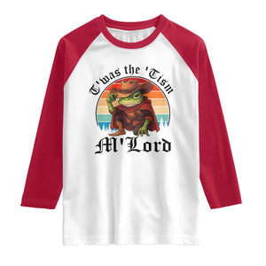 Funny Frog Knight Raglan Shirt T'was The 'Tism M'Lord Medieval Knight TS14 White Red Print Your Wear