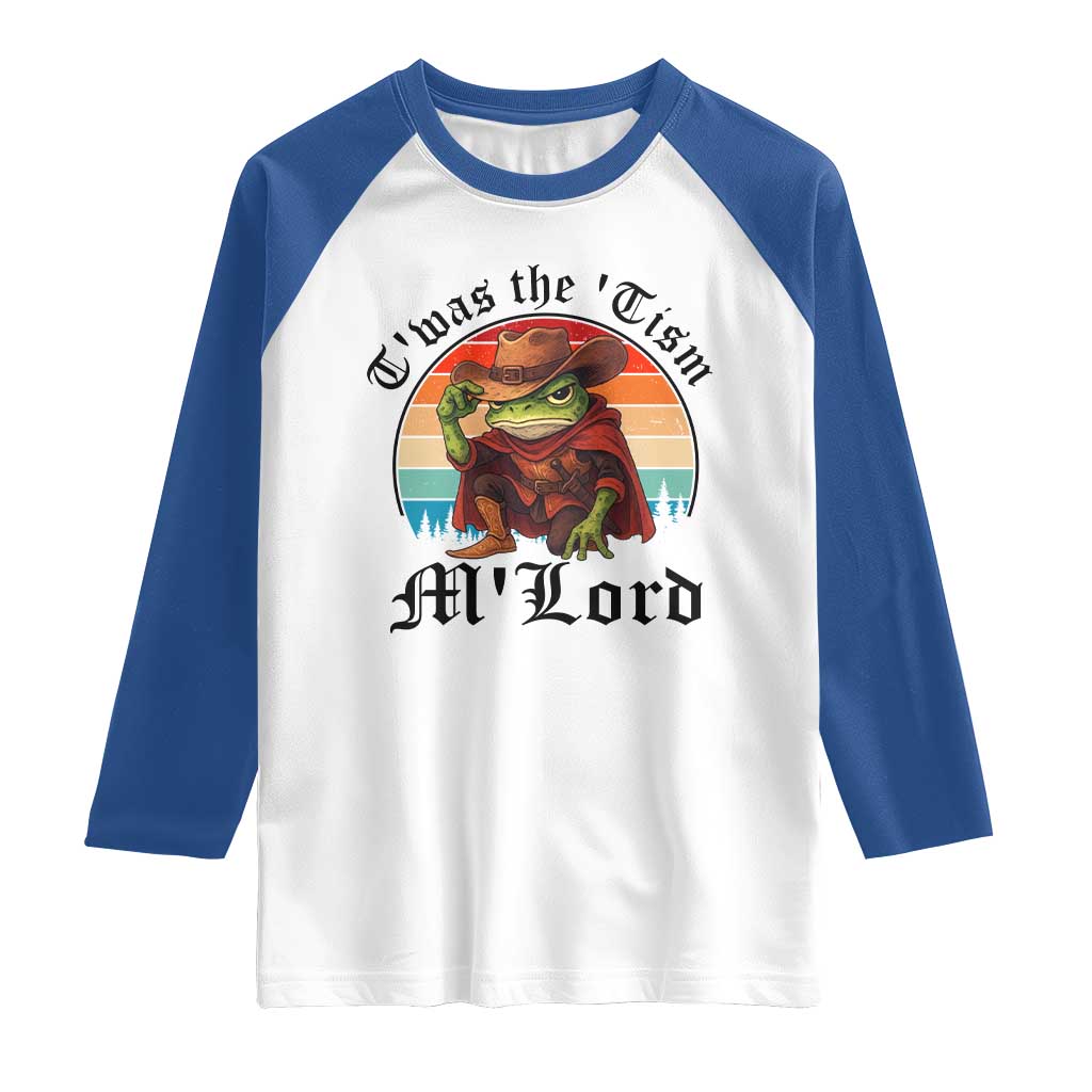 Funny Frog Knight Raglan Shirt T'was The 'Tism M'Lord Medieval Knight TS14 White Royal Print Your Wear