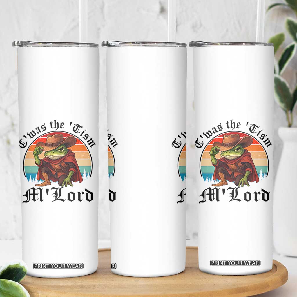 Funny Frog Knight Skinny Tumbler T'was The 'Tism M'Lord Medieval Knight TS14 Print Your Wear
