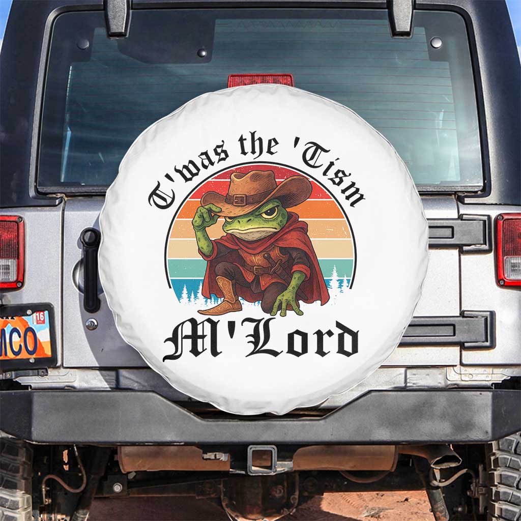 Funny Frog Knight Spare Tire Cover T'was The 'Tism M'Lord Medieval Knight TS14 No hole White Print Your Wear