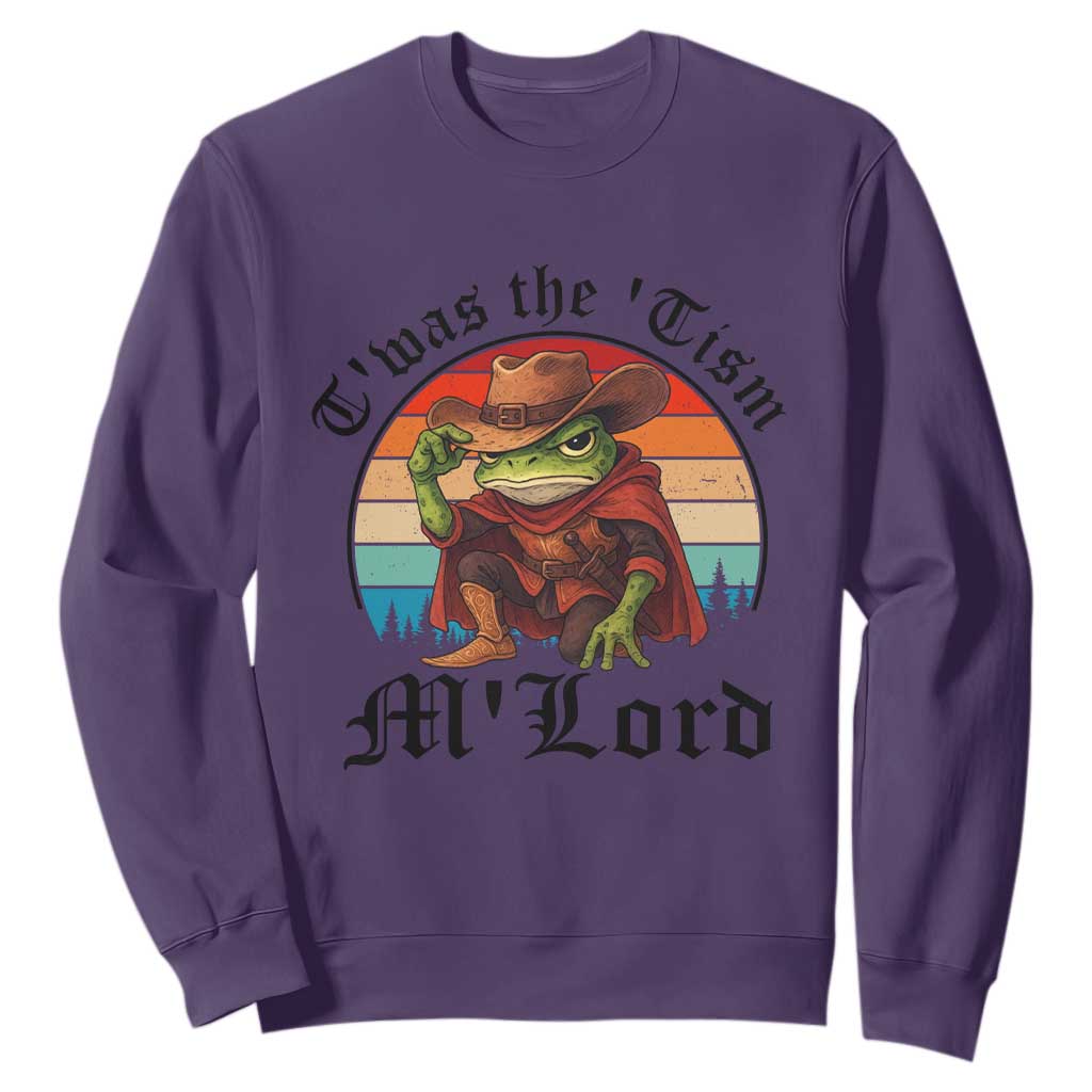 Funny Frog Knight Sweatshirt T'was The 'Tism M'Lord Medieval Knight TS14 Purple Print Your Wear