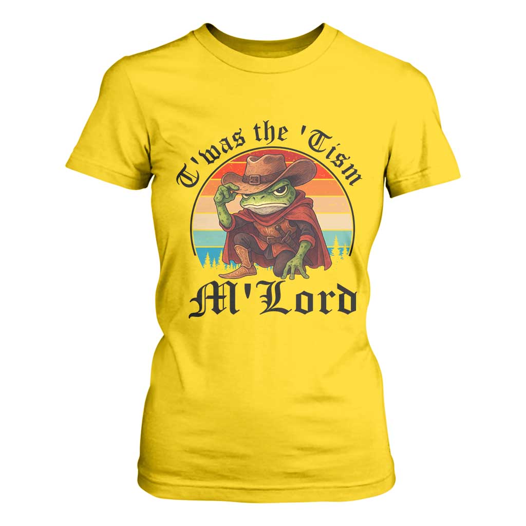 Funny Frog Knight T Shirt For Women T'was The 'Tism M'Lord Medieval Knight TS14 Daisy Print Your Wear