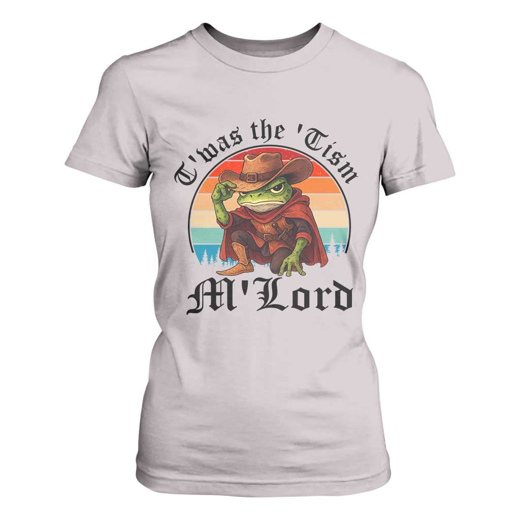 Funny Frog Knight T Shirt For Women T'was The 'Tism M'Lord Medieval Knight TS14 Ice Gray Print Your Wear