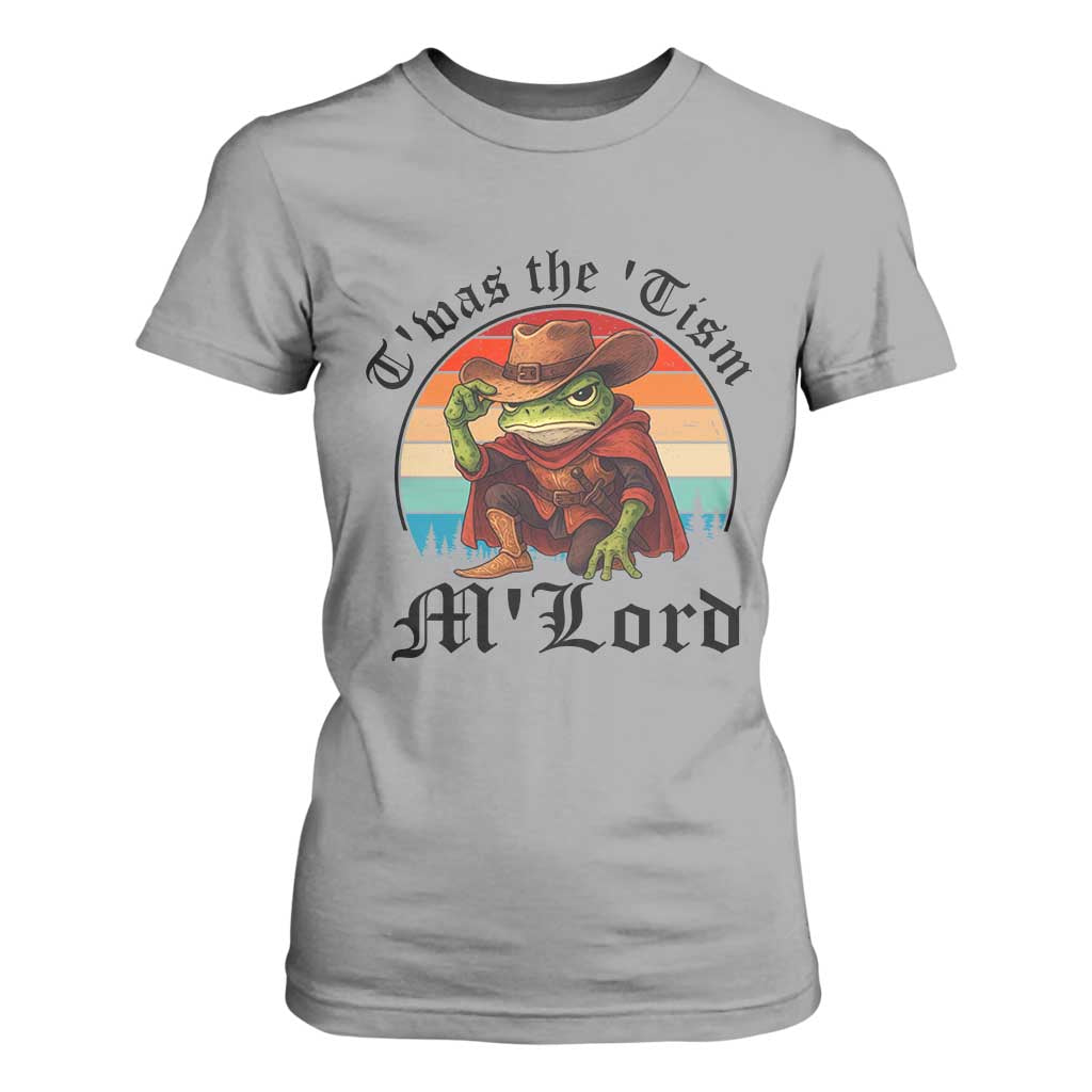 Funny Frog Knight T Shirt For Women T'was The 'Tism M'Lord Medieval Knight TS14 Sport Gray Print Your Wear