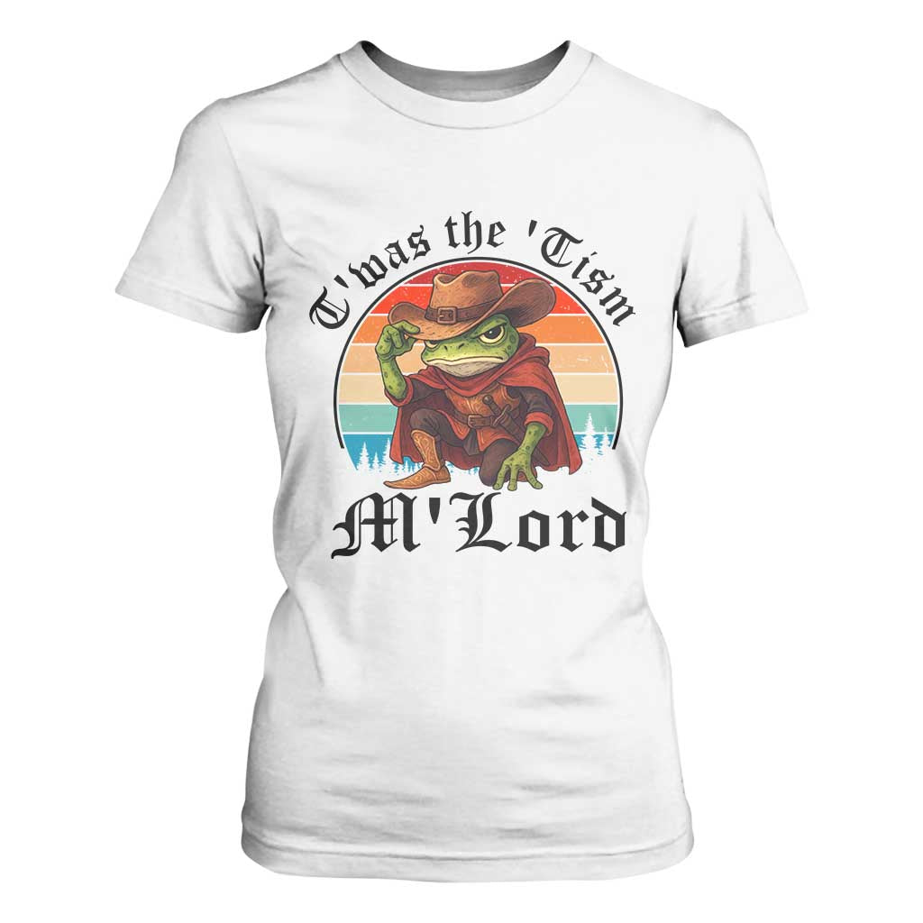Funny Frog Knight T Shirt For Women T'was The 'Tism M'Lord Medieval Knight TS14 White Print Your Wear