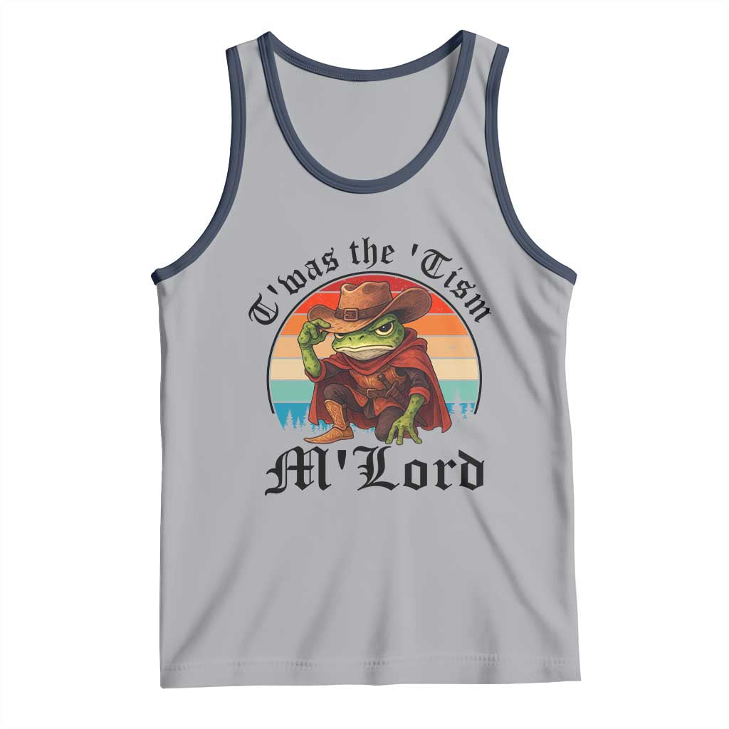 Funny Frog Knight Tank Top T'was The 'Tism M'Lord Medieval Knight TS14 Athletic Heather Navy Print Your Wear