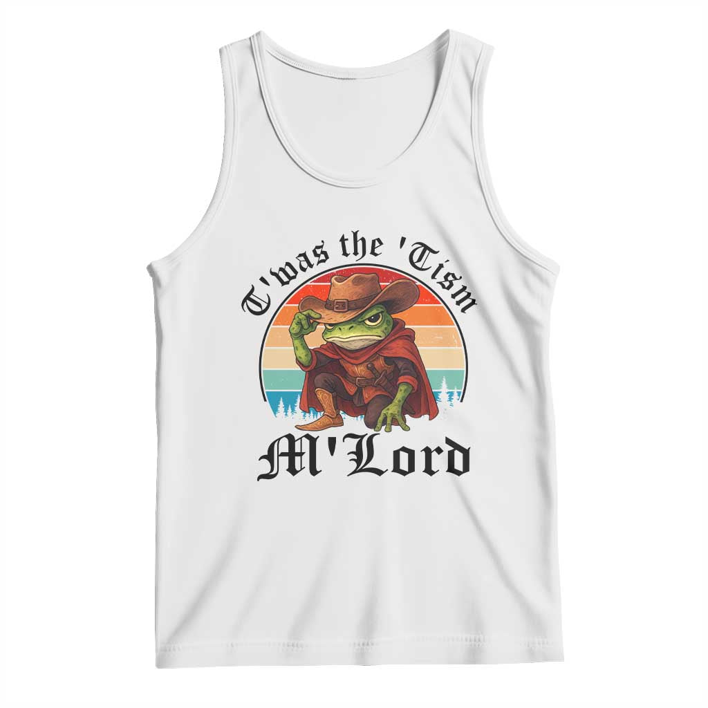 Funny Frog Knight Tank Top T'was The 'Tism M'Lord Medieval Knight TS14 White Print Your Wear