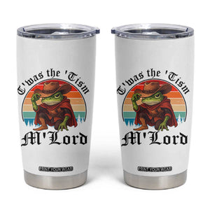 Funny Frog Knight Tumbler Cup T'was The 'Tism M'Lord Medieval Knight TS14 White Print Your Wear