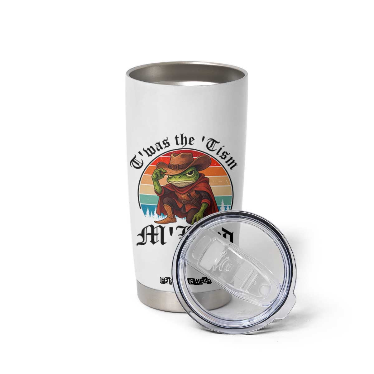 Funny Frog Knight Tumbler Cup T'was The 'Tism M'Lord Medieval Knight TS14 Print Your Wear