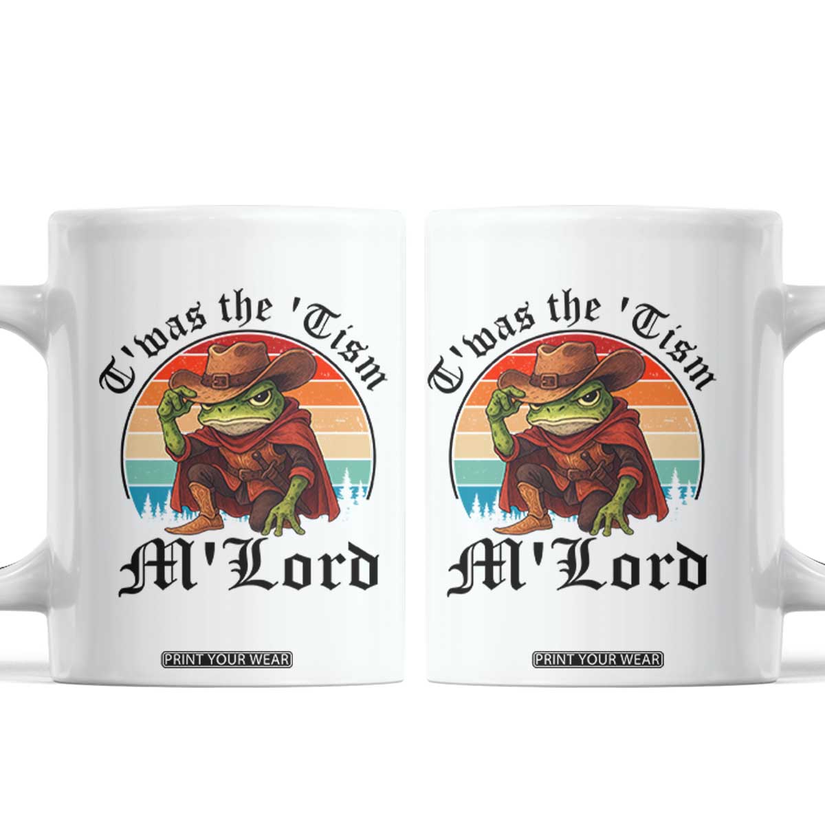 Funny Frog Knight Coffee Mug T'was The 'Tism M'Lord Medieval Knight TS14 White Print Your Wear