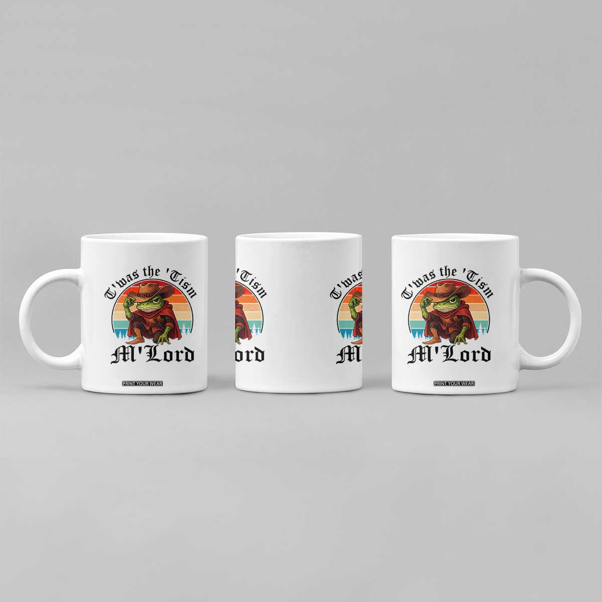 Funny Frog Knight Coffee Mug T'was The 'Tism M'Lord Medieval Knight TS14 Print Your Wear