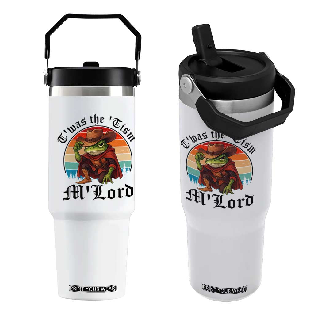 Funny Frog Knight Flip Straw Tumbler T'was The 'Tism M'Lord Medieval Knight TS14 One Size: 30 oz White Print Your Wear