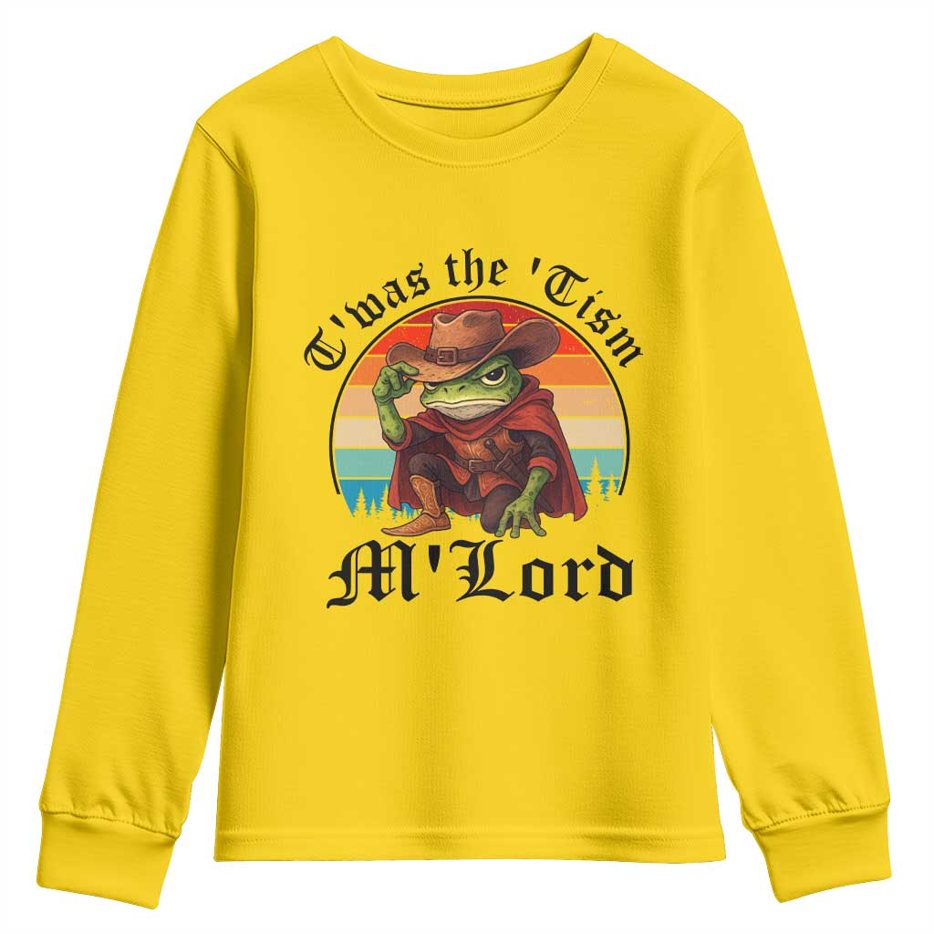 Funny Frog Knight Youth Sweatshirt T'was The 'Tism M'Lord Medieval Knight TS14 Daisy Print Your Wear