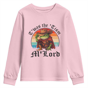 Funny Frog Knight Youth Sweatshirt T'was The 'Tism M'Lord Medieval Knight TS14 Light Pink Print Your Wear