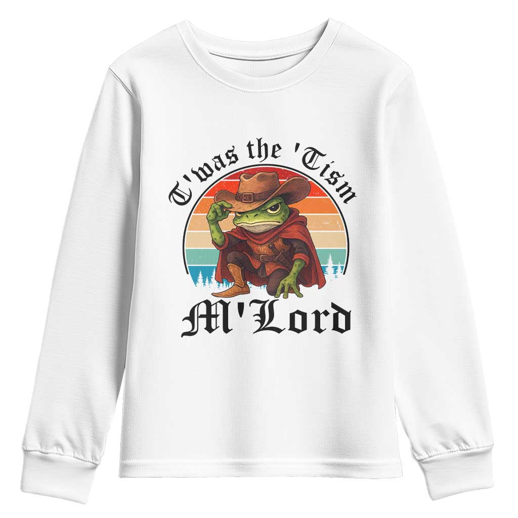 Funny Frog Knight Youth Sweatshirt T'was The 'Tism M'Lord Medieval Knight TS14 White Print Your Wear
