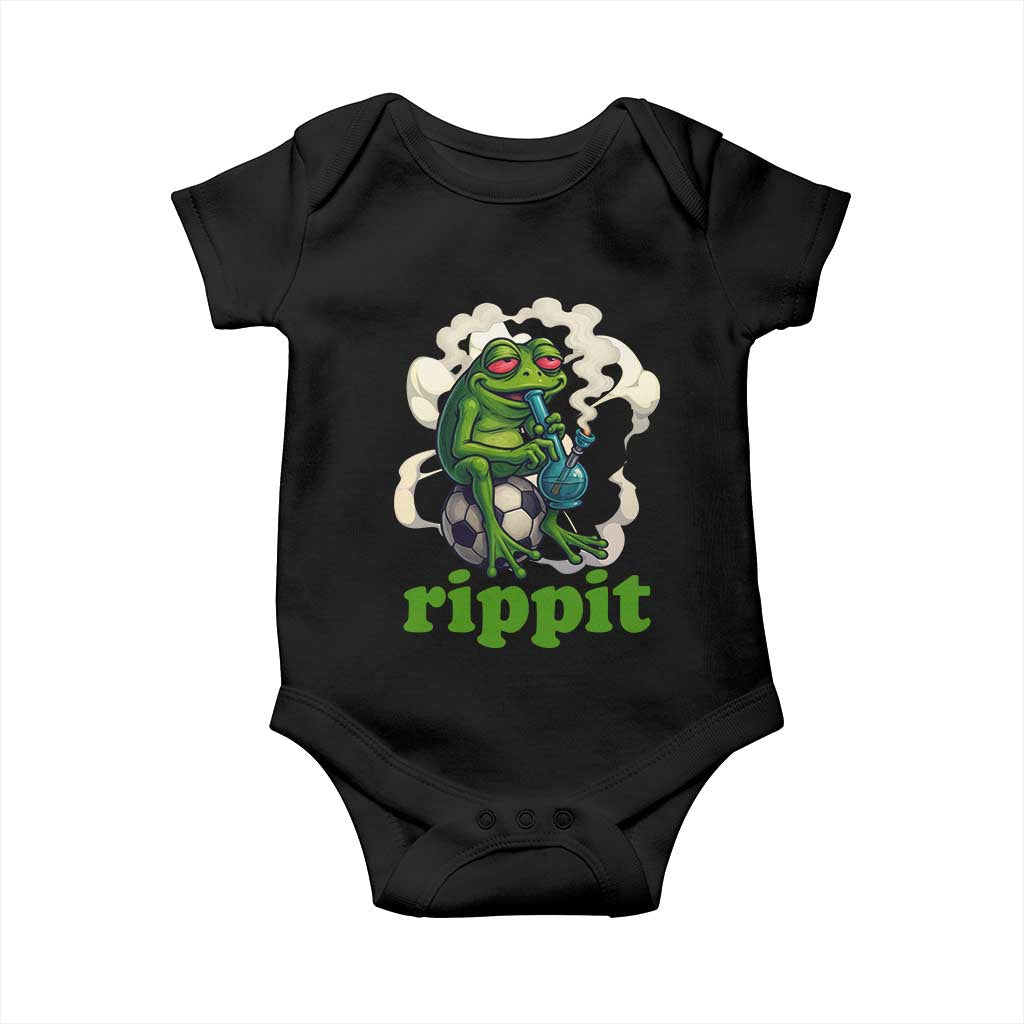Rippit Stoner Frog Baby Onesie Smoking Weed Pot Marijuana Cannabis 420 TS14 Black Print Your Wear