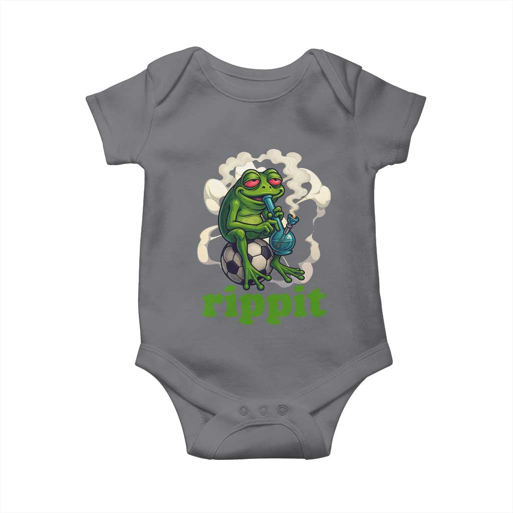 Rippit Stoner Frog Baby Onesie Smoking Weed Pot Marijuana Cannabis 420 TS14 Charcoal Print Your Wear