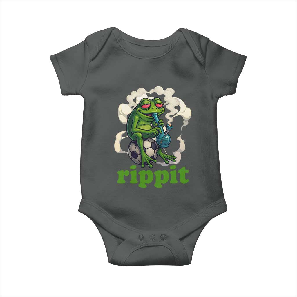 Rippit Stoner Frog Baby Onesie Smoking Weed Pot Marijuana Cannabis 420 TS14 Dark Heather Print Your Wear