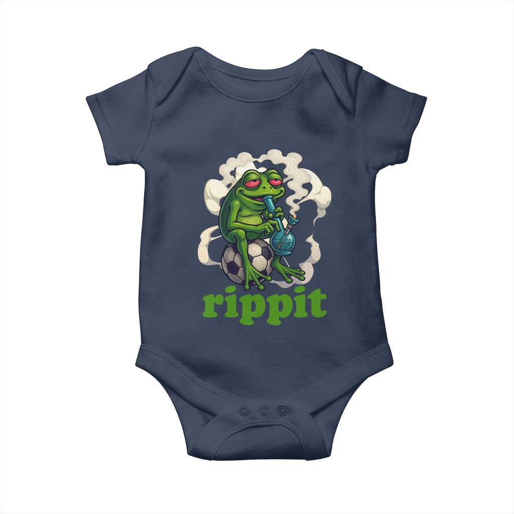 Rippit Stoner Frog Baby Onesie Smoking Weed Pot Marijuana Cannabis 420 TS14 Navy Print Your Wear