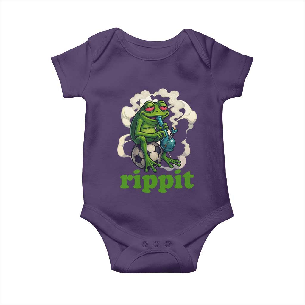 Rippit Stoner Frog Baby Onesie Smoking Weed Pot Marijuana Cannabis 420 TS14 Purple Print Your Wear