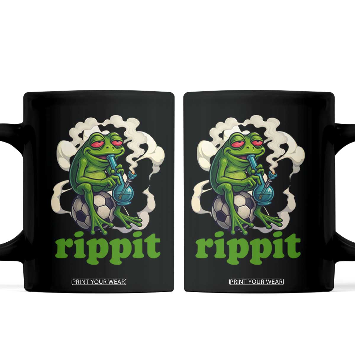 Rippit Stoner Frog Coffee Mug Smoking Weed Pot Marijuana Cannabis 420 TS14 Black Print Your Wear