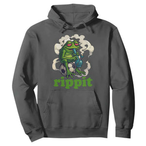 Rippit Stoner Frog Hoodie Smoking Weed Pot Marijuana Cannabis 420 TS14 Dark Heather Print Your Wear